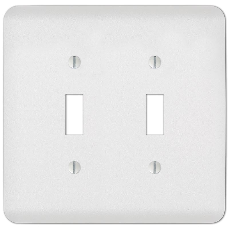 Amerelle Capri Paintable Textured White 2 gang Stamped Steel Toggle Wall Plate