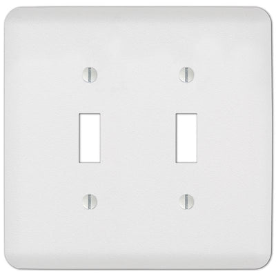 Amerelle Capri Paintable Textured White 2 gang Stamped Steel Toggle Wall Plate
