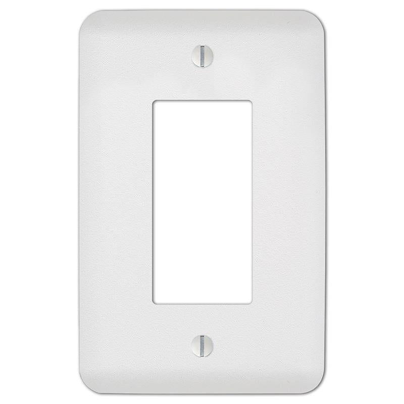 Amerelle Capri Paintable Textured White 1 gang Stamped Steel Decorator Wall Plate