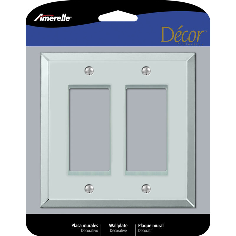 Amerelle Decora Mirror Clear 2 gang Acrylic Decorator Wall Plate