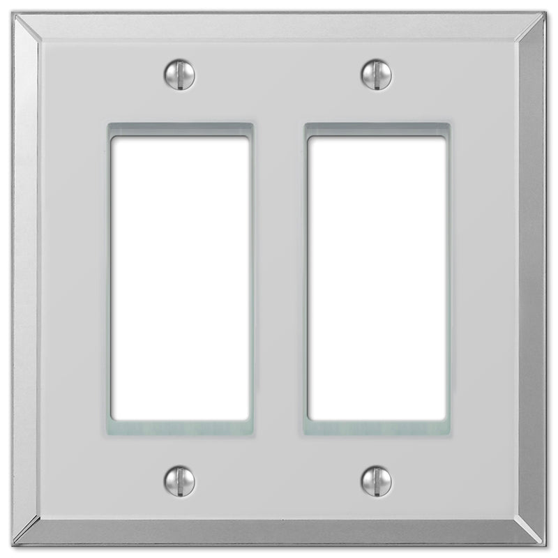 Amerelle Decora Mirror Clear 2 gang Acrylic Decorator Wall Plate