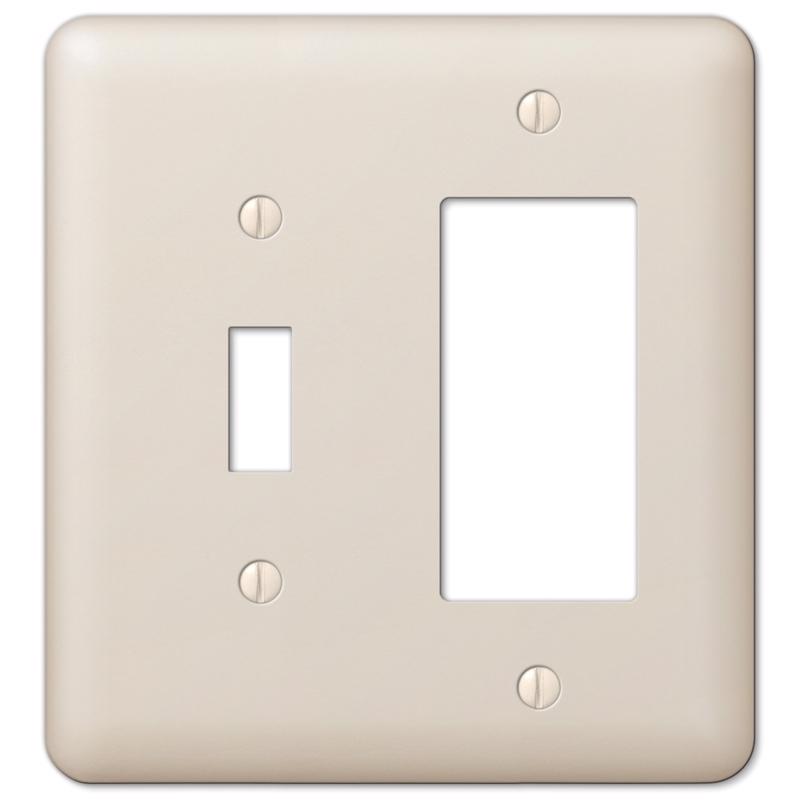 Amerelle Devon Light Almond 2 gang Stamped Steel Decorator/Toggle Wall Plate