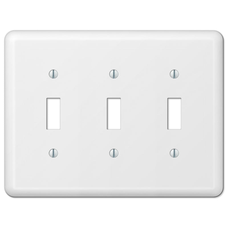 Amerelle Devon White 3 gang Stamped Steel Toggle Wall Plate