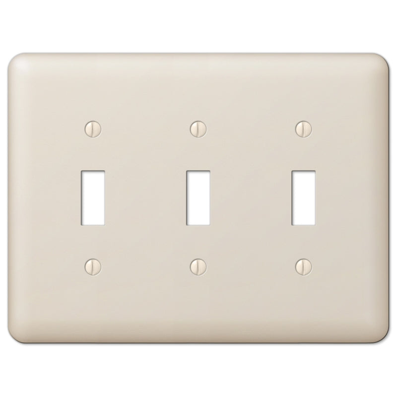Amerelle Devon Light Almond 3 gang Stamped Steel Toggle Wall Plate