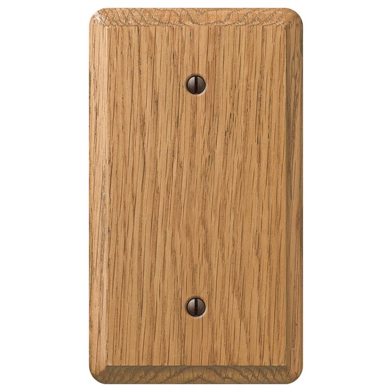Amerelle Contemporary Light Brown 1 gang Oak Wood Blank Wall Plate