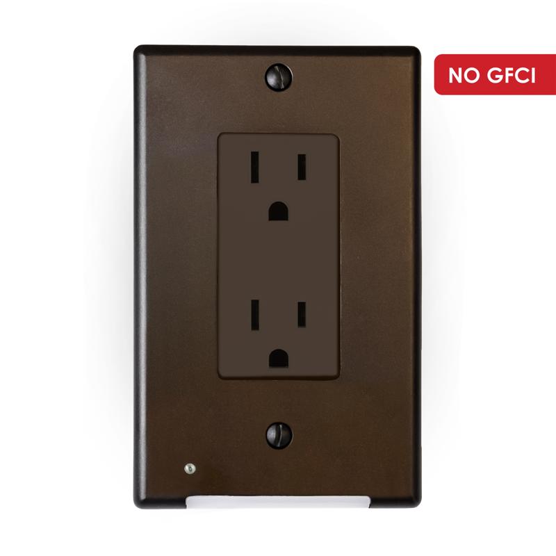 Westek LumiCover Aged Bronze 1 gang Plastic Duplex Wall Plate