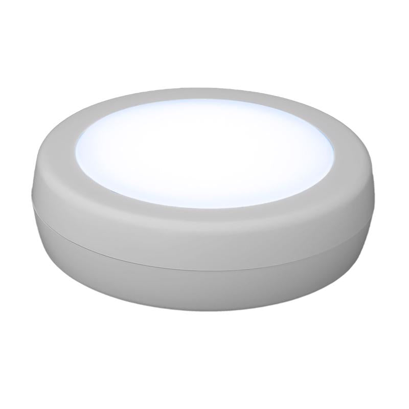 Amertac White Battery Powered LED Puck Light
