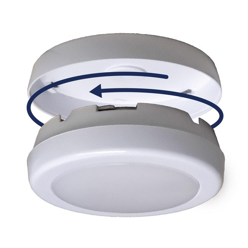 Amertac White Battery Powered LED Puck Light