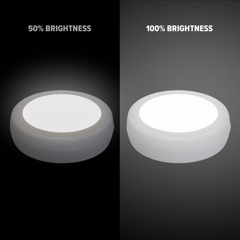 Amertac White Battery Powered LED Puck Light