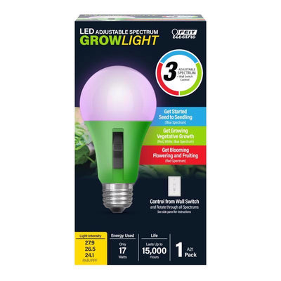 Feit A21 E26 (Medium) LED Grow Light Color Changing 17 Watt Equivalence