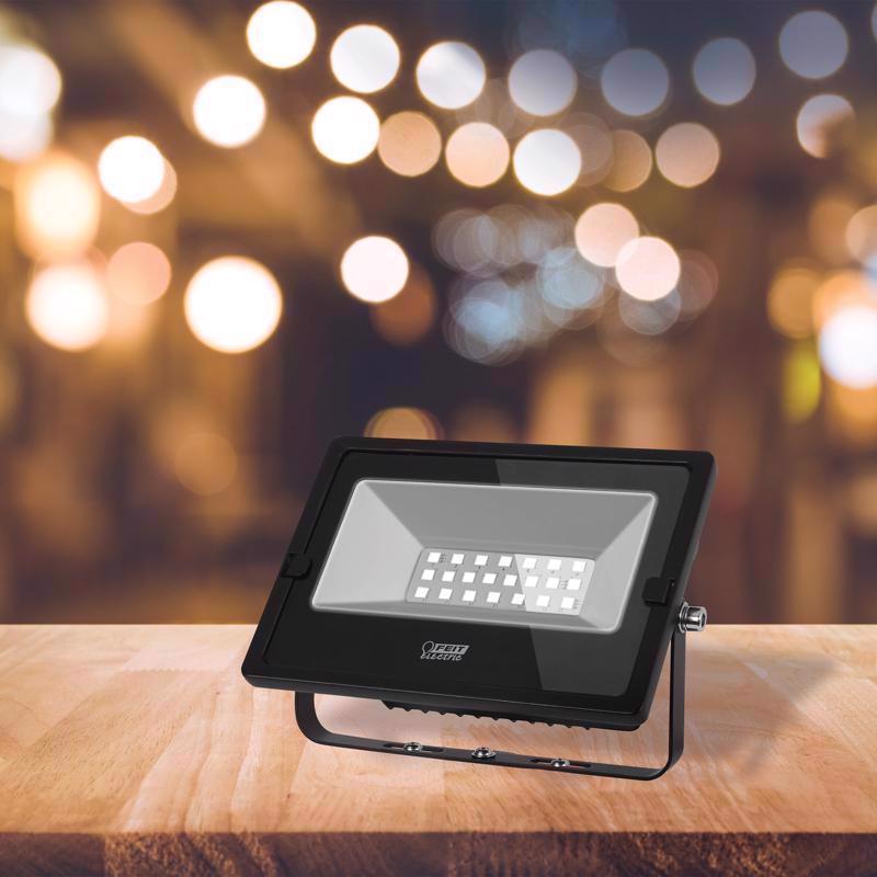 Feit Color Caster Black Plug In/Remote 30 W LED Floodlight