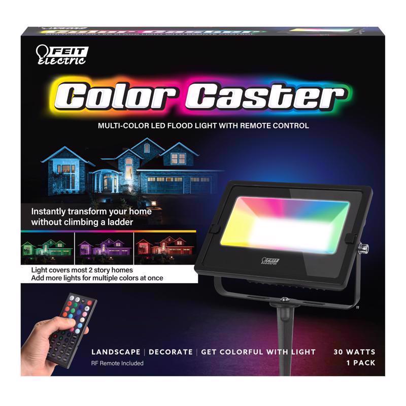 Feit Color Caster Black Plug In/Remote 30 W LED Floodlight