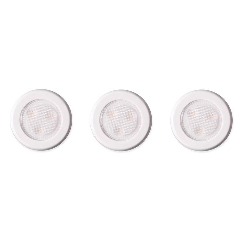 Westek White Battery Powered LED Puck Light 3 pk