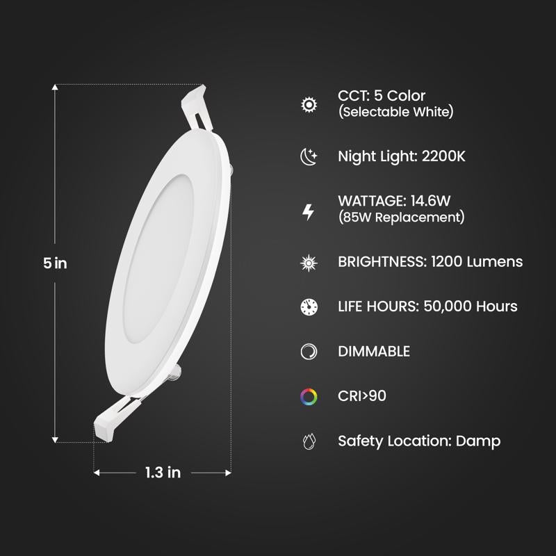 Feit LED Retrofits White 7 in. W Aluminum LED Canless Recessed Downlight 14.6 W