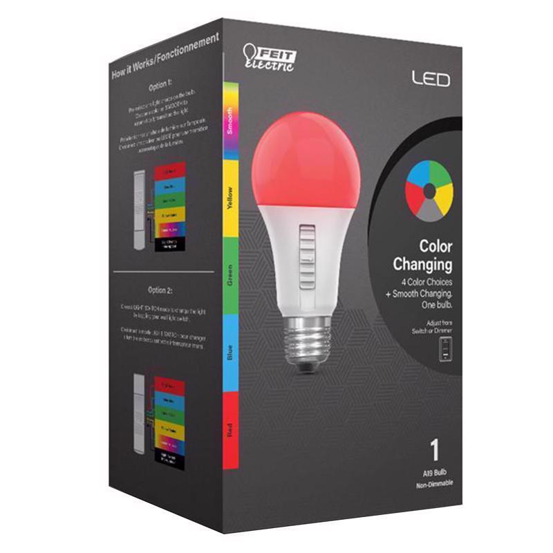 Feit A19 E26 (Medium) Party Bulb Color Changing 4.5 Watt Equivalence