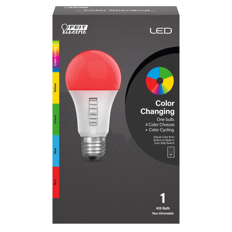 Feit A19 E26 (Medium) Party Bulb Color Changing 4.5 Watt Equivalence