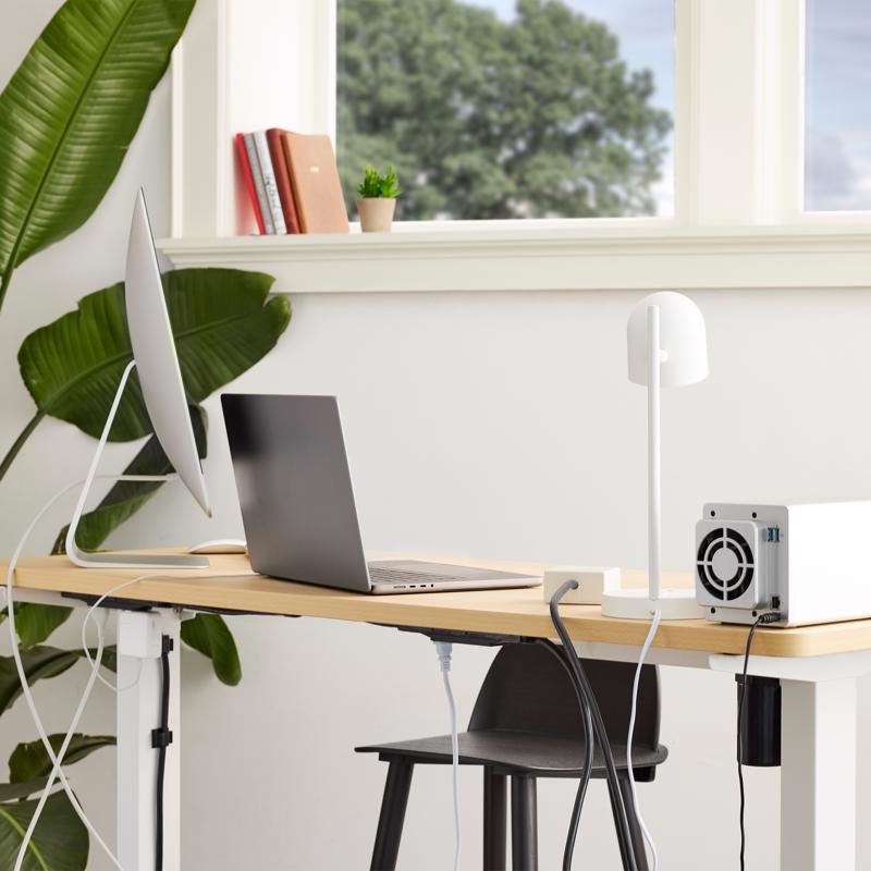 Charg 10 ft. L 7 outlets Power Strip with USB Ports White 1000 J