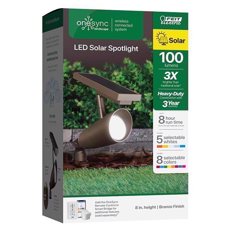 Feit OneSync Bronze Solar Powered/Remote 1 W LED Spotlight
