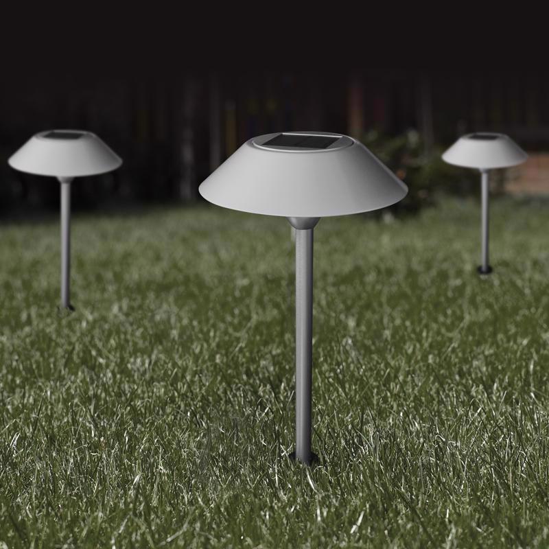 Feit OneSync Brushed Nickel Solar Powered 0.4 W LED Pathway Light
