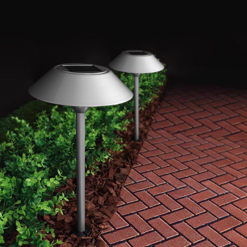 Feit OneSync Brushed Nickel Solar Powered 0.4 W LED Pathway Light
