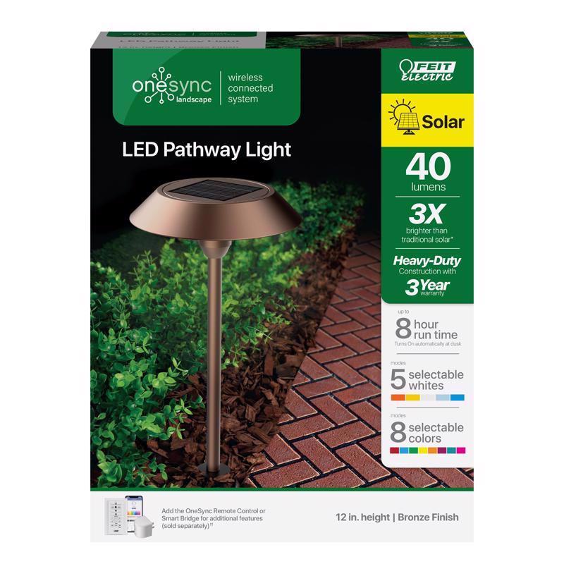 Feit OneSync Bronze Solar Powered 0.4 W LED Pathway Light