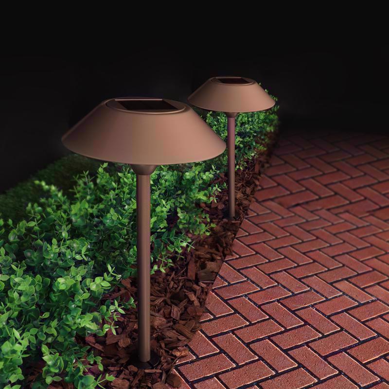 Feit OneSync Bronze Solar Powered 0.4 W LED Pathway Light 2 pk