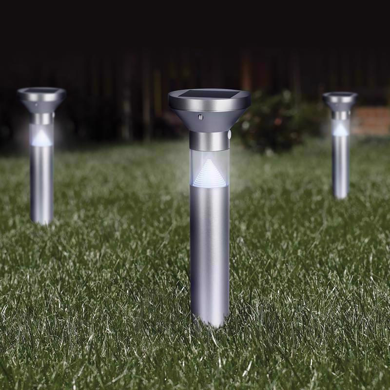 Feit OneSync Brushed Nickel Solar Powered 0.4 W LED Bollard Light