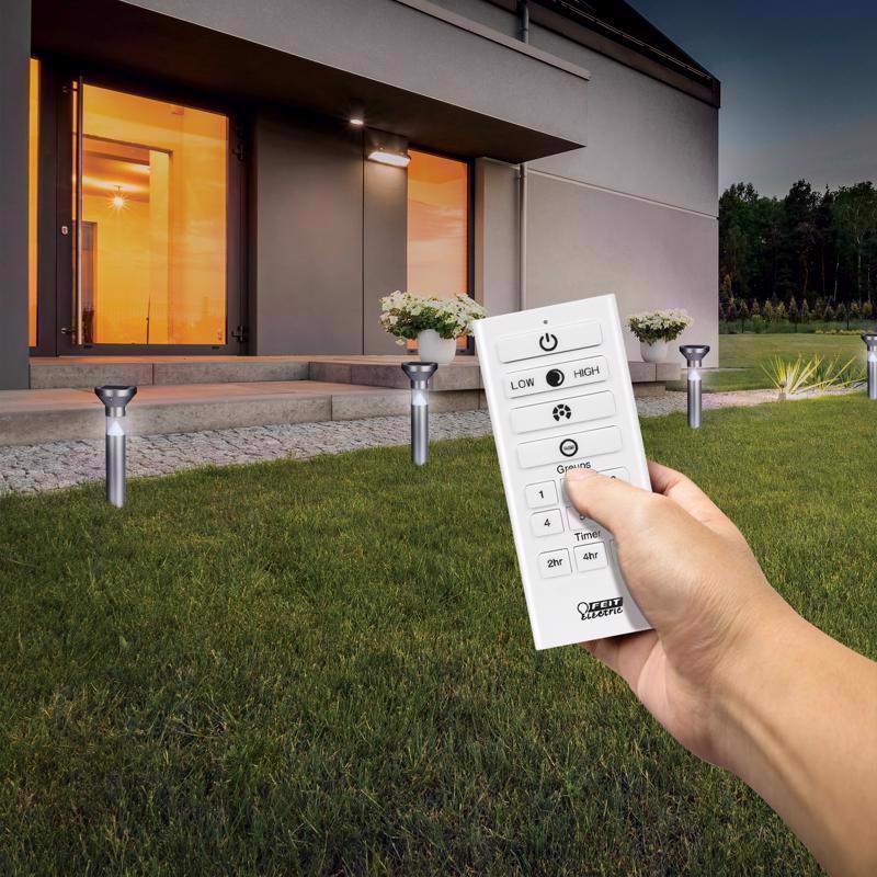 Feit OneSync Brushed Nickel Solar Powered 0.4 W LED Bollard Light