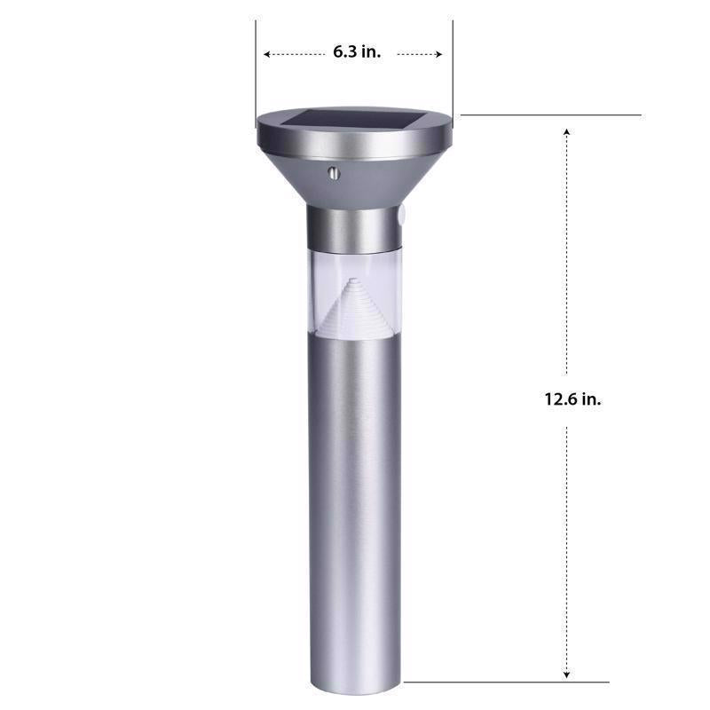 Feit OneSync Brushed Nickel Solar Powered 0.4 W LED Bollard Light