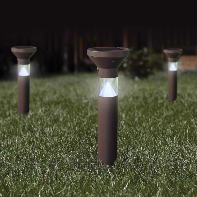 Feit OneSync Oil Rubbed Bronze Solar Powered 0.4 W LED Bollard Light