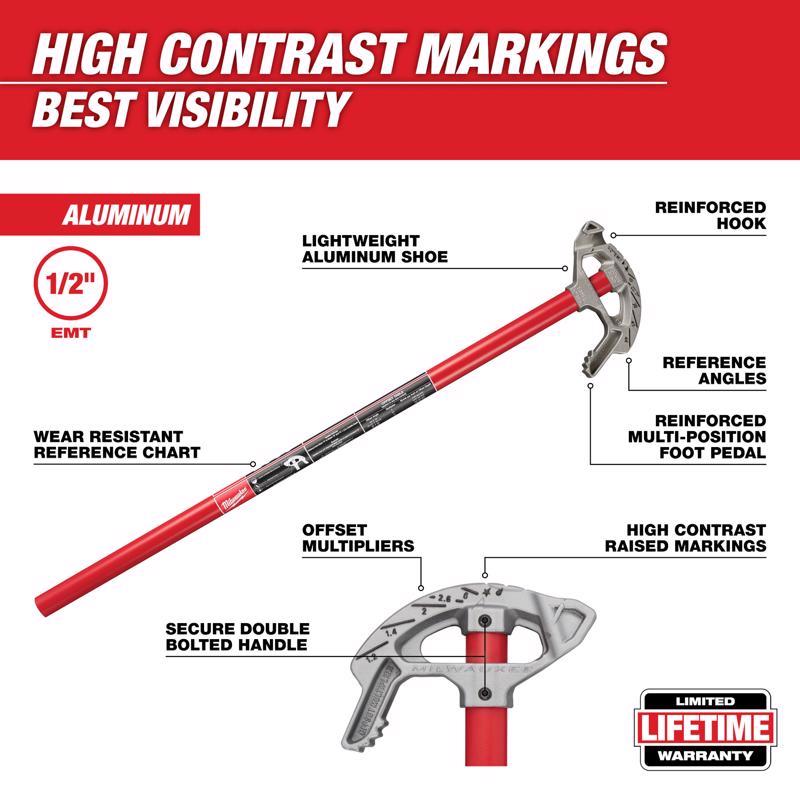 Milwaukee EMT 39 in. L Conduit Bender Die-Cast Aluminum/Steel