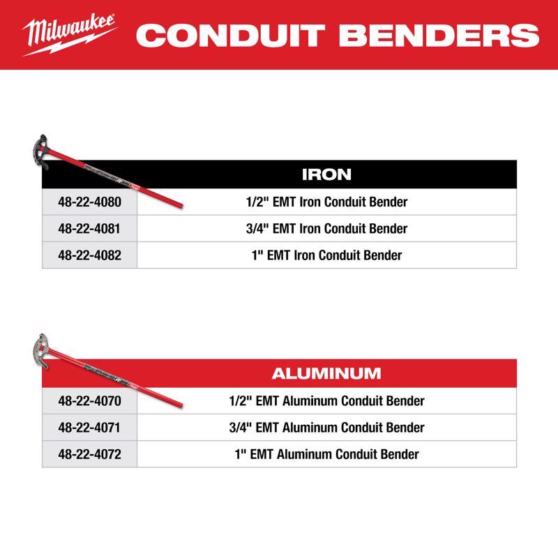 Milwaukee EMT 39 in. L Conduit Bender Die-Cast Aluminum/Steel