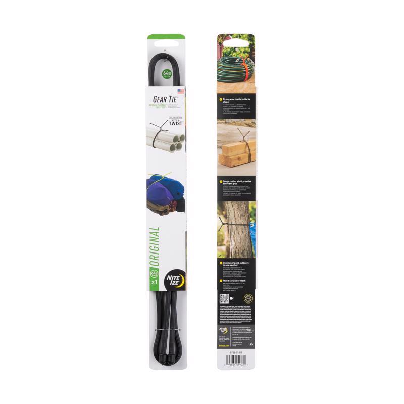 Nite Ize Gear Tie 64 in. L Black Twist Ties