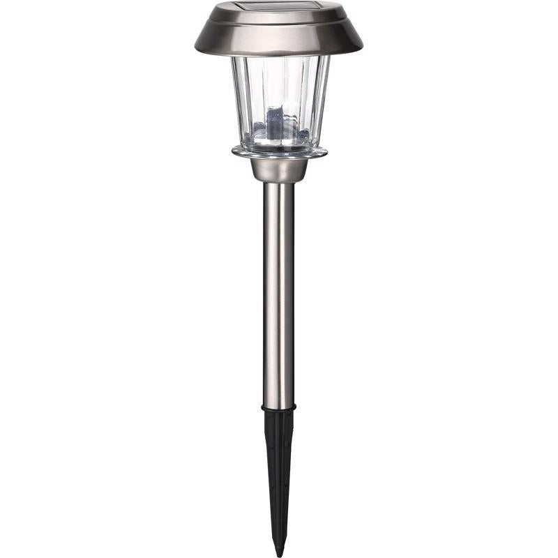 Living Accents Brushed Nickel Solar Powered 0.2 W LED Pathway Light