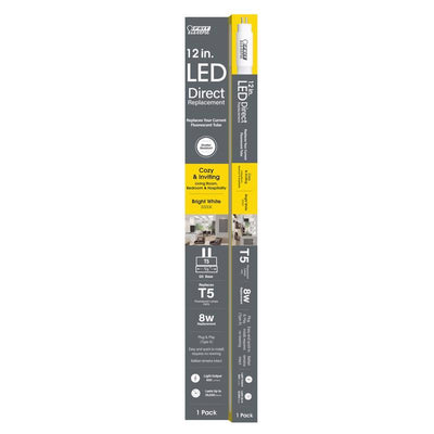 Feit T5 Bright White 12 in. Bi-Pin Linear LED Linear Lamp 8 Watt Equivalence
