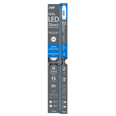 Feit T5 Daylight Deluxe 12 in. Bi-Pin Linear LED Linear Lamp 8 Watt Equivalence