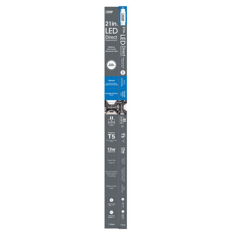 Feit T5 Daylight Deluxe 21 in. Bi-Pin Linear LED Linear Lamp 13 Watt Equivalence