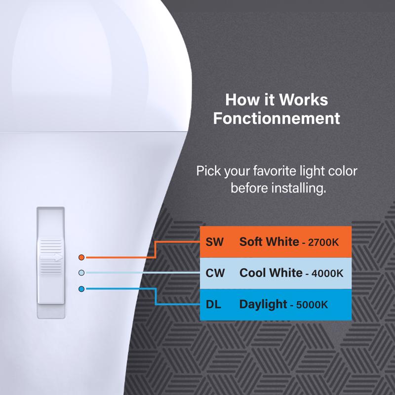 Feit A23 E26 (Medium) LED Bulb Adjustable White 300 Watt Equivalence