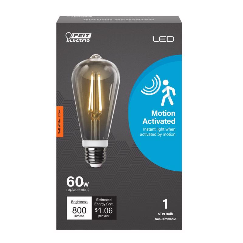 Feit ST19 E26 (Medium) LED Motion Activated Bulb Soft White 60 Watt Equivalence