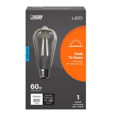 Feit ST19 E26 (Medium) LED Dusk to Dawn Bulb Daylight 60 Watt Equivalence