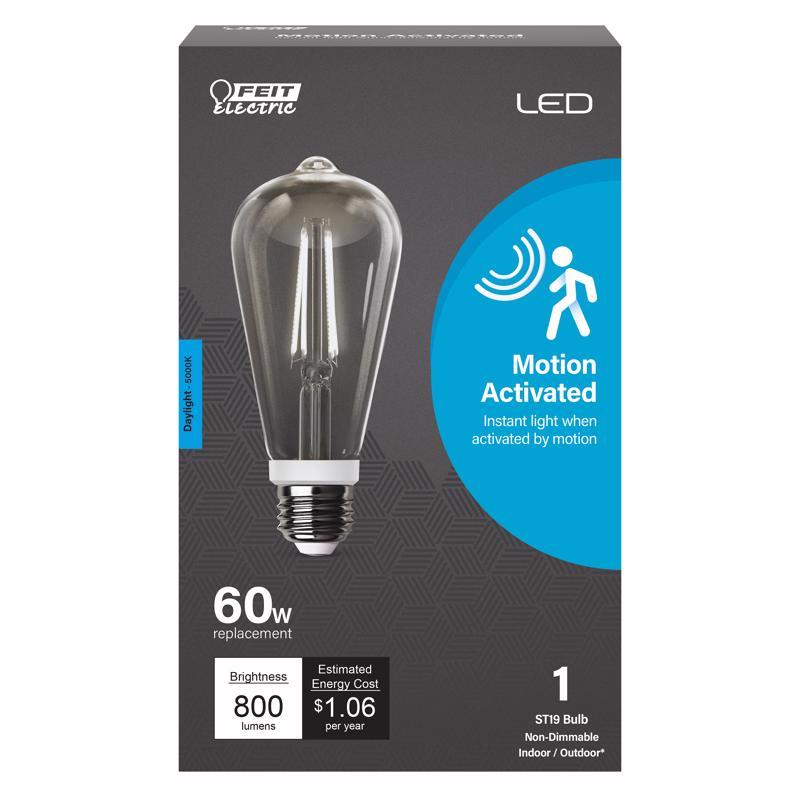 Feit ST19 E26 (Medium) LED Motion Activated Bulb Daylight 60 Watt Equivalence