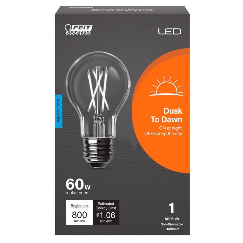 Feit A19 E26 (Medium) LED Dusk to Dawn Bulb Daylight 60 Watt Equivalence