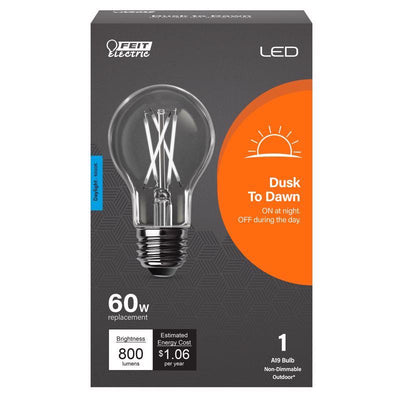 Feit A19 E26 (Medium) LED Dusk to Dawn Bulb Daylight 60 Watt Equivalence
