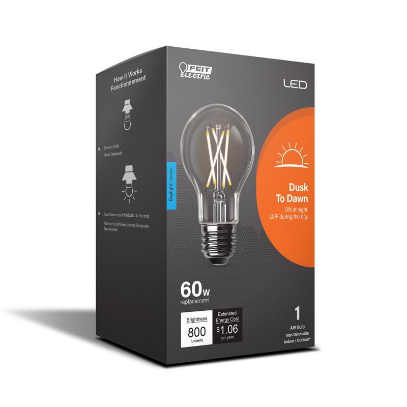 Feit A19 E26 (Medium) LED Dusk to Dawn Bulb Daylight 60 Watt Equivalence