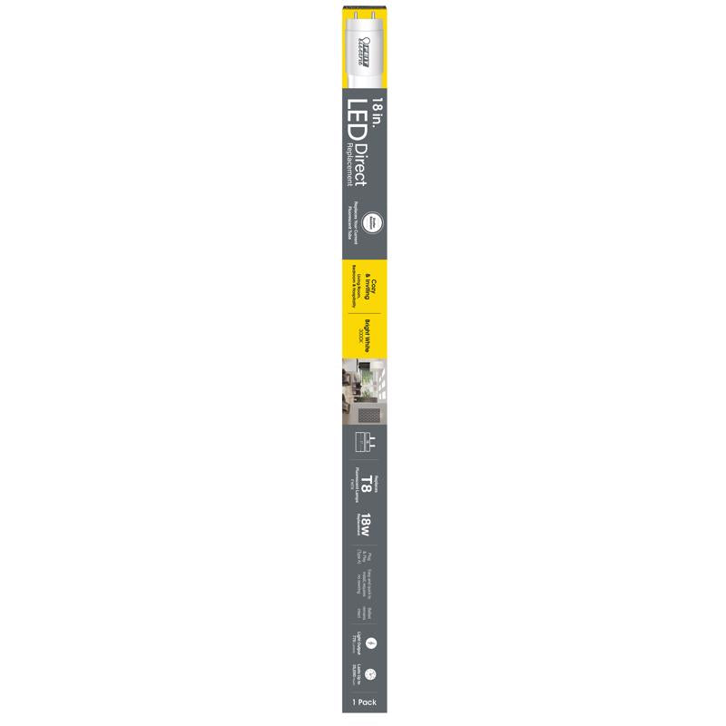 Feit T8 Bright White 18 in. G13 Linear LED Linear Lamp 18 Watt Equivalence