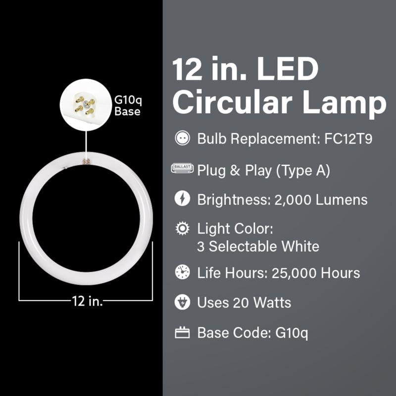Feit T9 4-Pin LED Tube Light Color Changing 32 Watt Equivalence