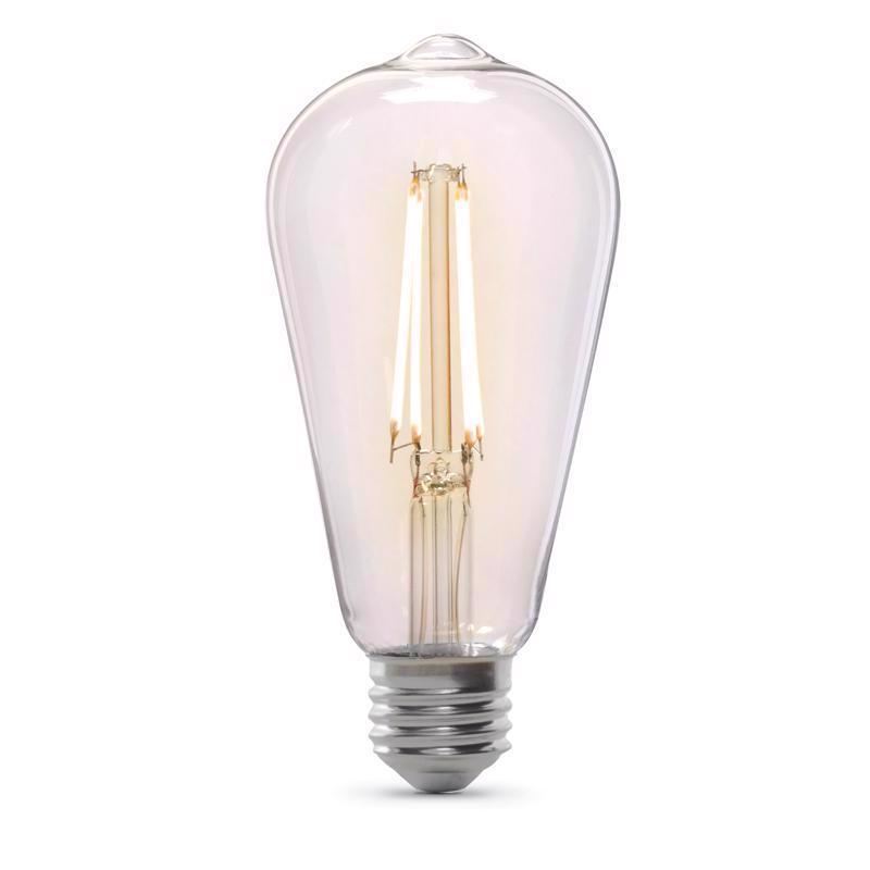 Feit ST19 E26 (Medium) LED Dusk to Dawn Bulb Soft White 60 Watt Equivalence
