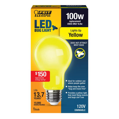 Feit A19 E26 (Medium) LED Bulb Yellow 100 Watt Equivalence