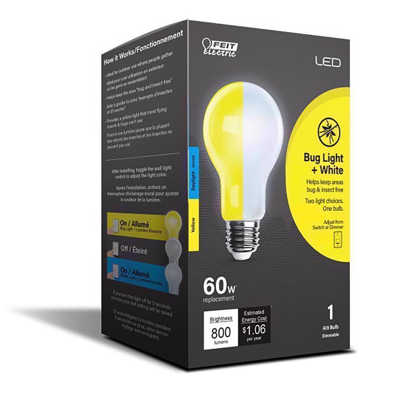 Feit A19 E26 (Medium) LED Bulb Yellow 60 Watt Equivalence