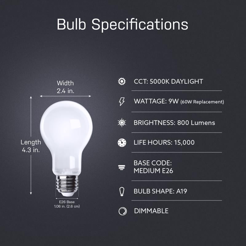 Feit A19 E26 (Medium) LED Bulb Yellow 60 Watt Equivalence